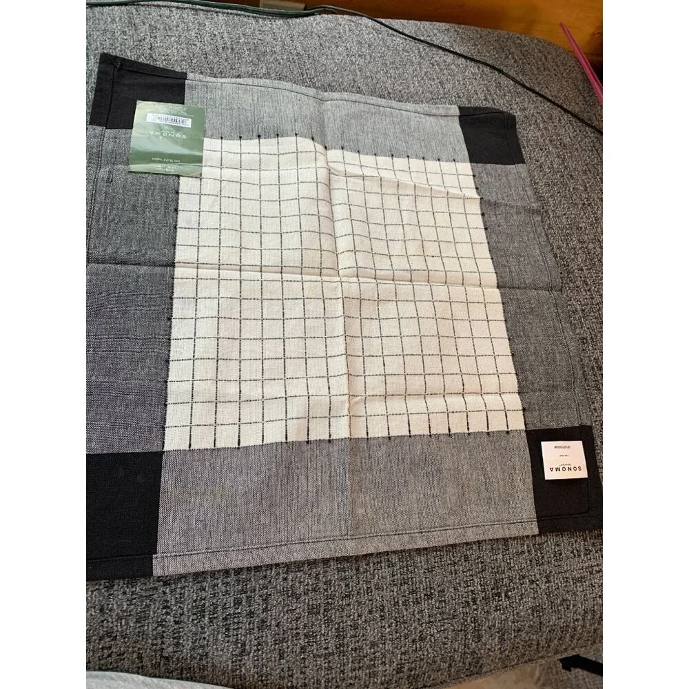 Set Of 4 Sonoma Plaid Checkered Cotton Napkins 18